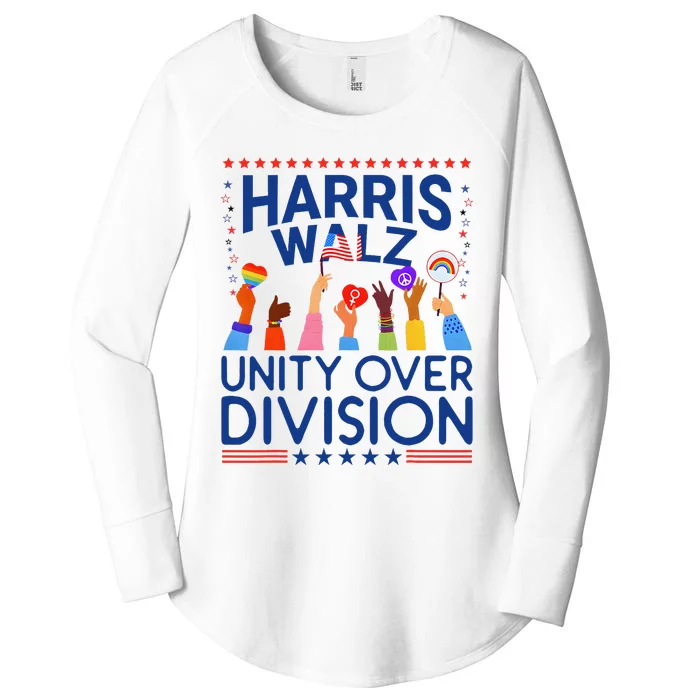 Harris Waltz 2024 Unity Over Division Women's Perfect Tri Tunic Long Sleeve Shirt