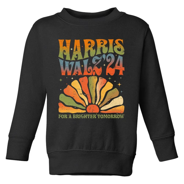 Harris Waltz 2024 For A Brighter Tomorrow Boho Aesthetic Toddler Sweatshirt