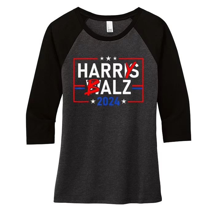 Harris Walz 24 Harry Balz 2024 Democratics Vote Women's Tri-Blend 3/4-Sleeve Raglan Shirt