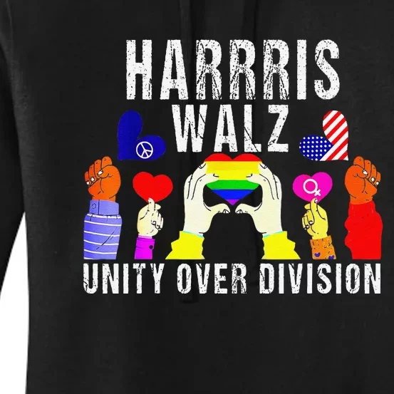 Harris Waltz 2024 Unity Over Division Women's Pullover Hoodie