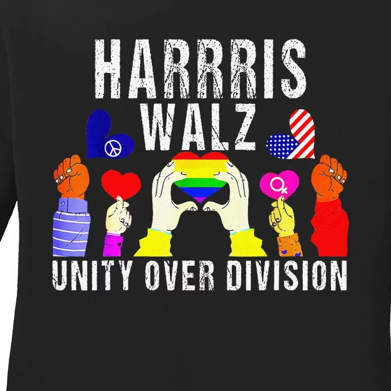 Harris Waltz 2024 Unity Over Division Ladies Long Sleeve Shirt