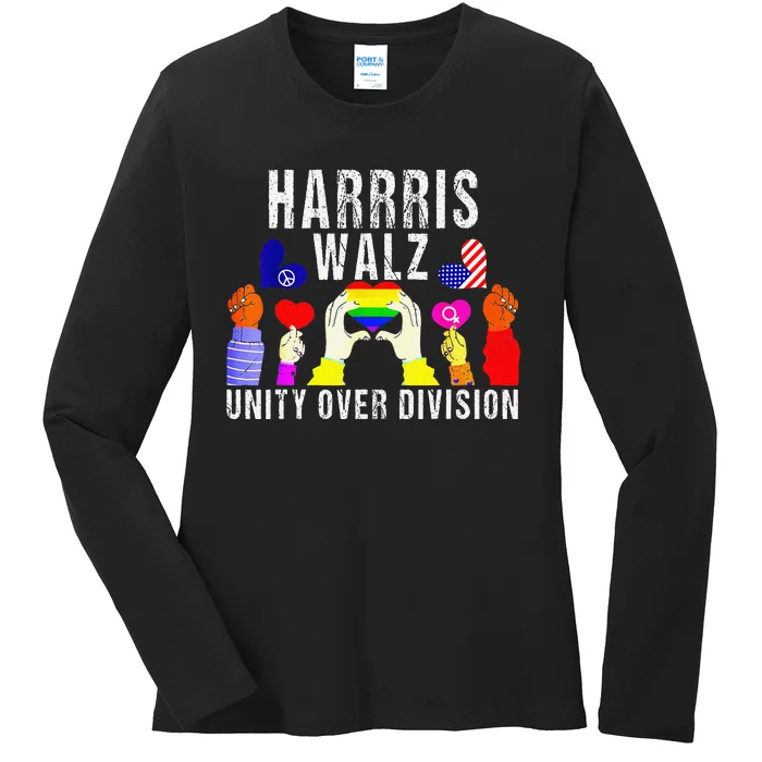 Harris Waltz 2024 Unity Over Division Ladies Long Sleeve Shirt