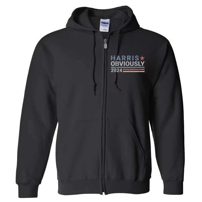 Harris Waltz 2024 Obviously Tim Walz Kamala Harris 2024 Gift Full Zip Hoodie