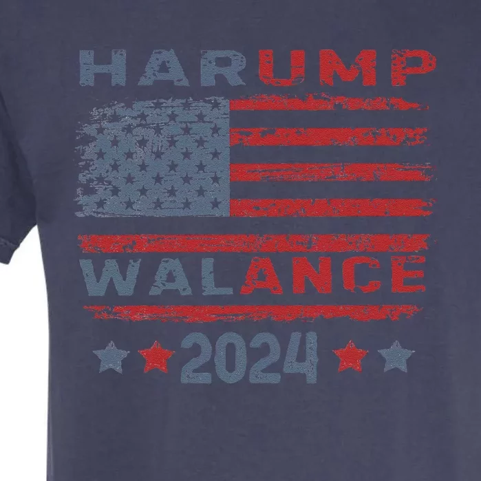 Harump Wallace 2024 Harris Trump Walz Vance Funny Garment-Dyed Heavyweight T-Shirt