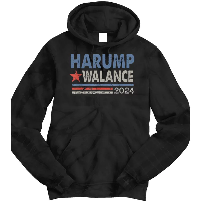 Harump Wallace 2024 Harris Trump Walz Vance Funny Tie Dye Hoodie