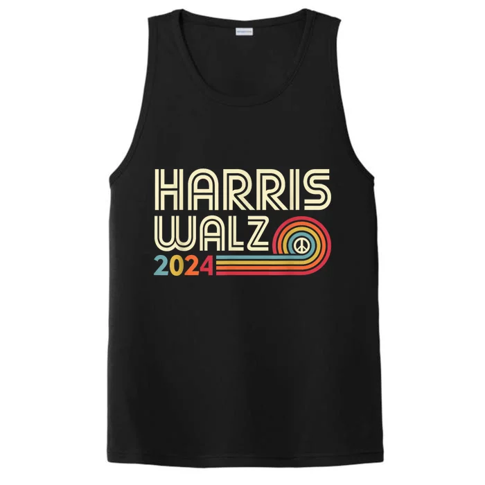 Harris Walz 2024 Fun Retro Style Peace Performance Tank