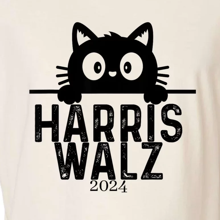 Harris Waltz 2024 Funny Cat Garment-Dyed Women's Muscle Tee