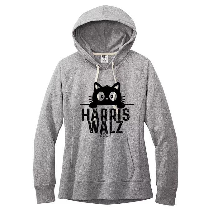 Harris Waltz 2024 Funny Cat Women's Fleece Hoodie