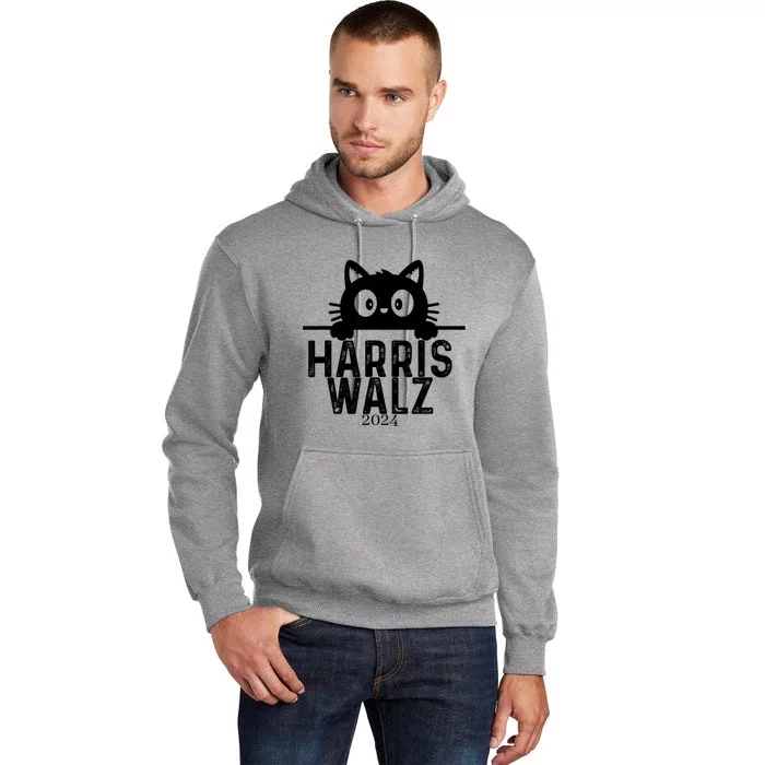 Harris Waltz 2024 Funny Cat Tall Hoodie