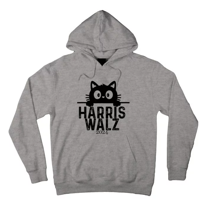 Harris Waltz 2024 Funny Cat Tall Hoodie