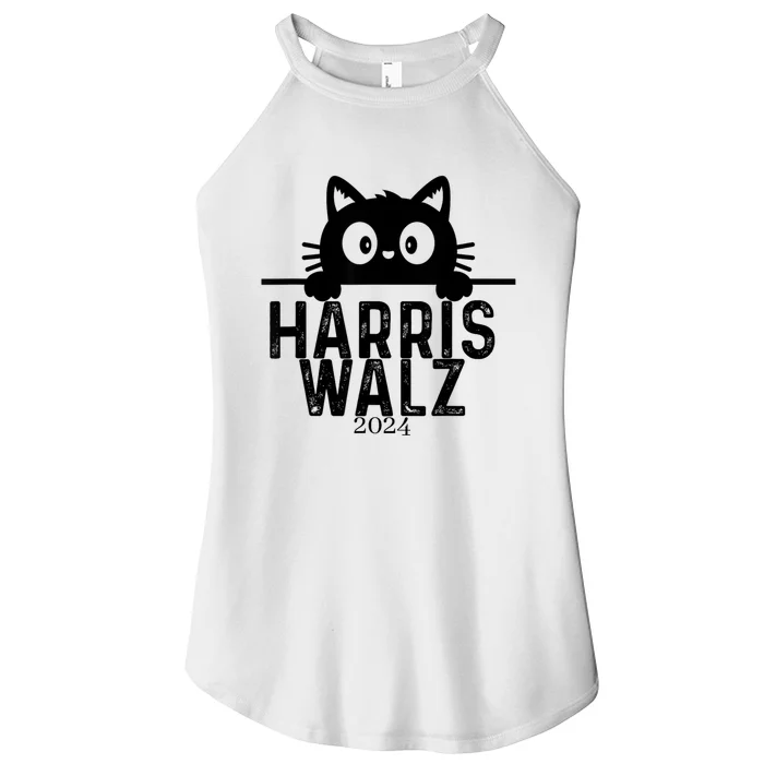 Harris Waltz 2024 Funny Cat Women’s Perfect Tri Rocker Tank