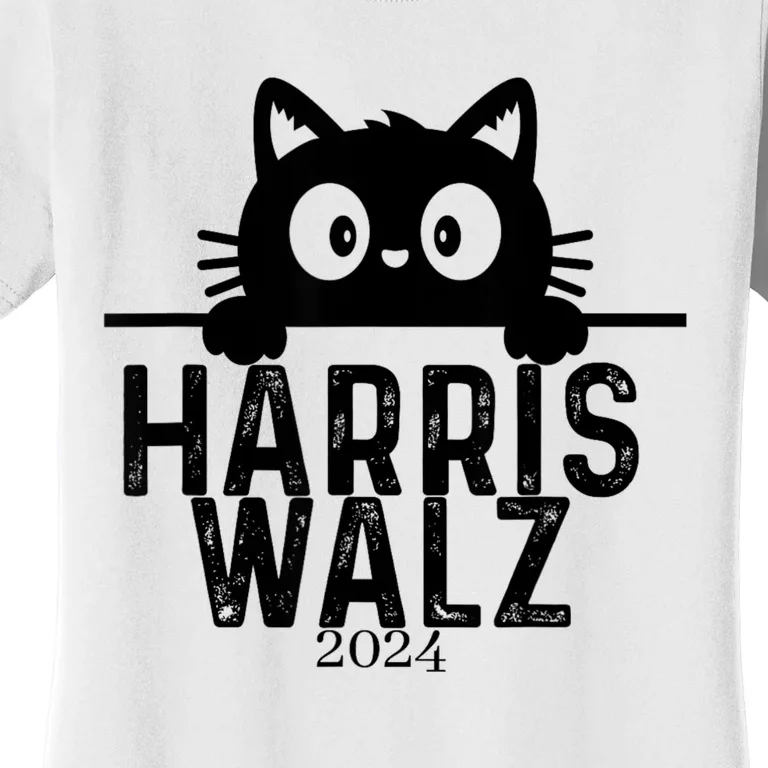 Harris Waltz 2024 Funny Cat Women's T-Shirt