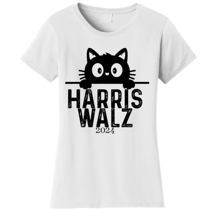 Harris Waltz 2024 Funny Cat Women's T-Shirt