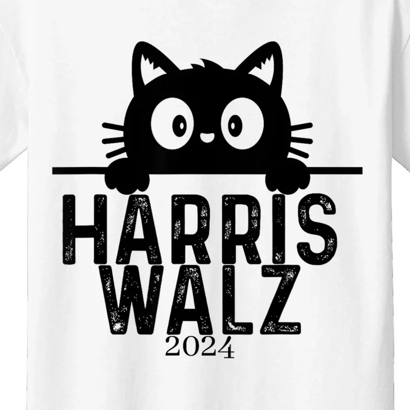 Harris Waltz 2024 Funny Cat Kids T-Shirt