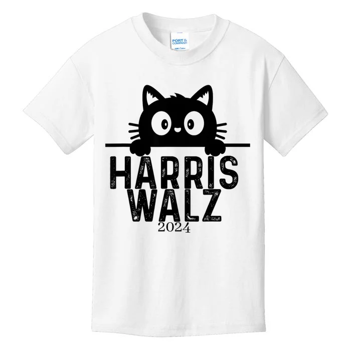 Harris Waltz 2024 Funny Cat Kids T-Shirt