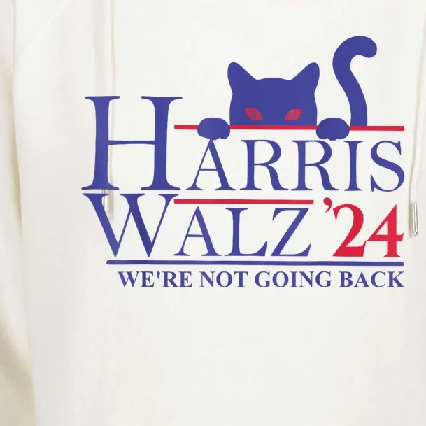 Harris Waltz 2024 Were Not Going Back Funny Cat Lady Womens Funnel Neck Pullover Hood