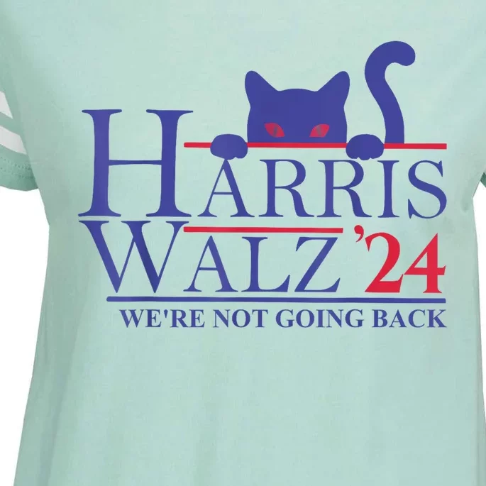 Harris Waltz 2024 Were Not Going Back Funny Cat Lady Enza Ladies Jersey Football T-Shirt