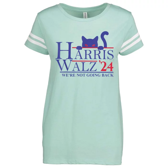 Harris Waltz 2024 Were Not Going Back Funny Cat Lady Enza Ladies Jersey Football T-Shirt