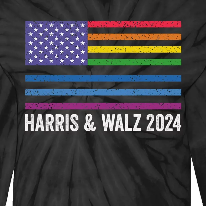 Harris Waltz 2024 Election Kamala Harris Tim Waltz 2024 Tie-Dye Long Sleeve Shirt