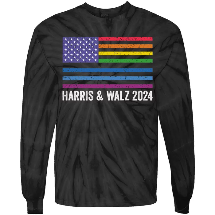 Harris Waltz 2024 Election Kamala Harris Tim Waltz 2024 Tie-Dye Long Sleeve Shirt