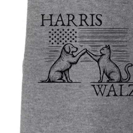 Harris Walz 2024 President American Flag Kamala Harris Waltz Gift Doggie 3-End Fleece Hoodie