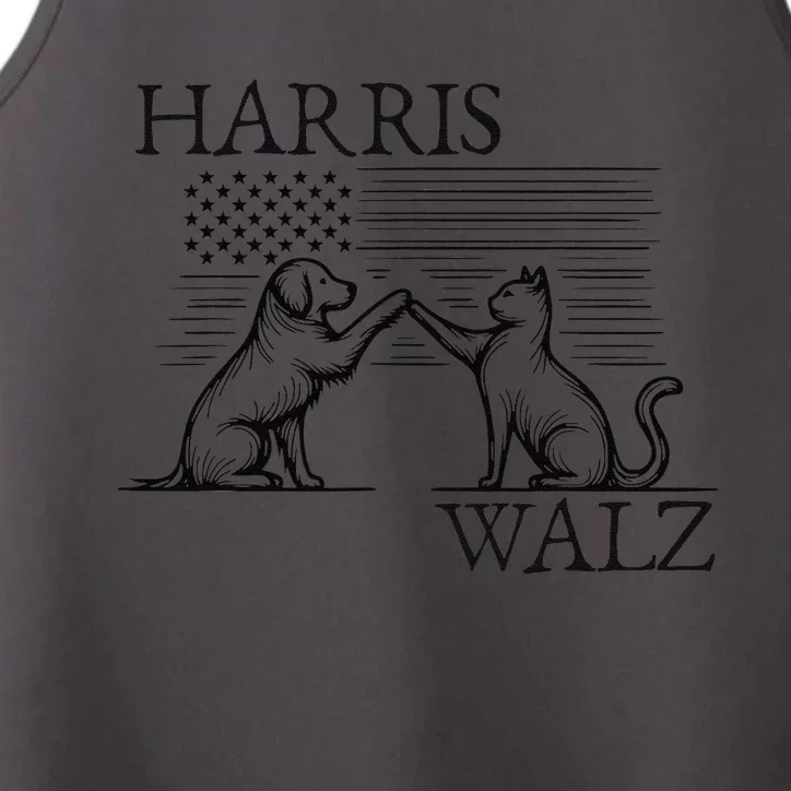 Harris Walz 2024 President American Flag Kamala Harris Waltz Gift Performance Tank