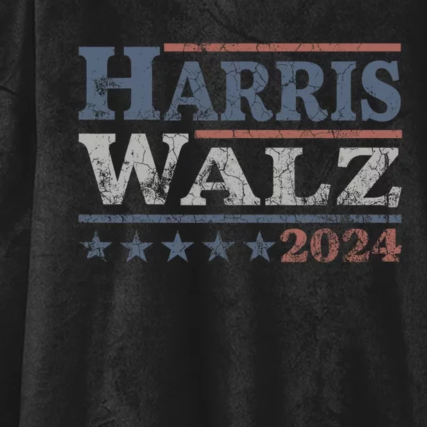 Harris Walz 2024 Election Kamala Harris Tim Waltz 2024 Hooded Wearable Blanket