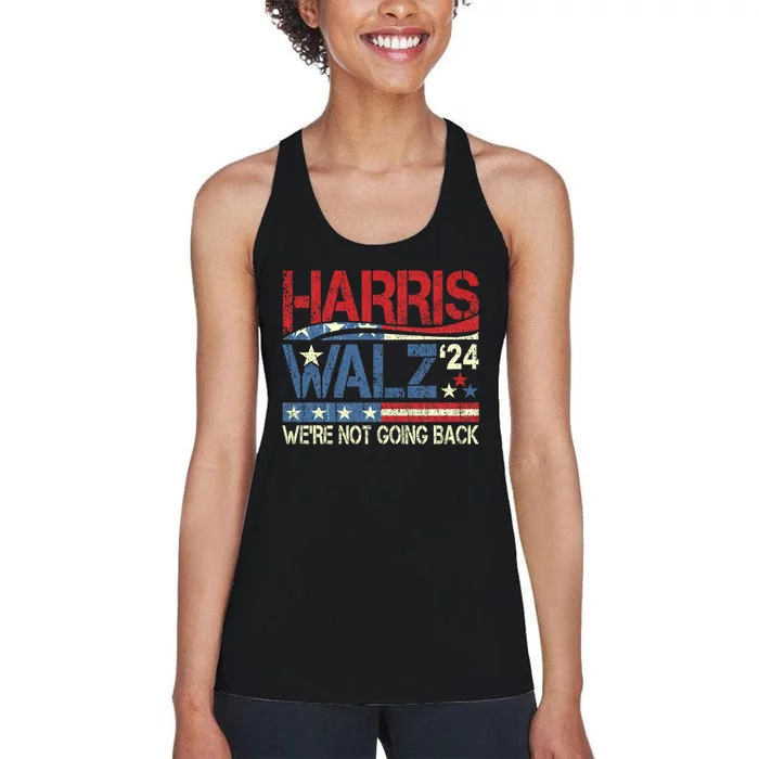 Harris Walz 2024 Kamala Harris 2024 Tim Walz 2024 Usa Flag Women's Racerback Tank