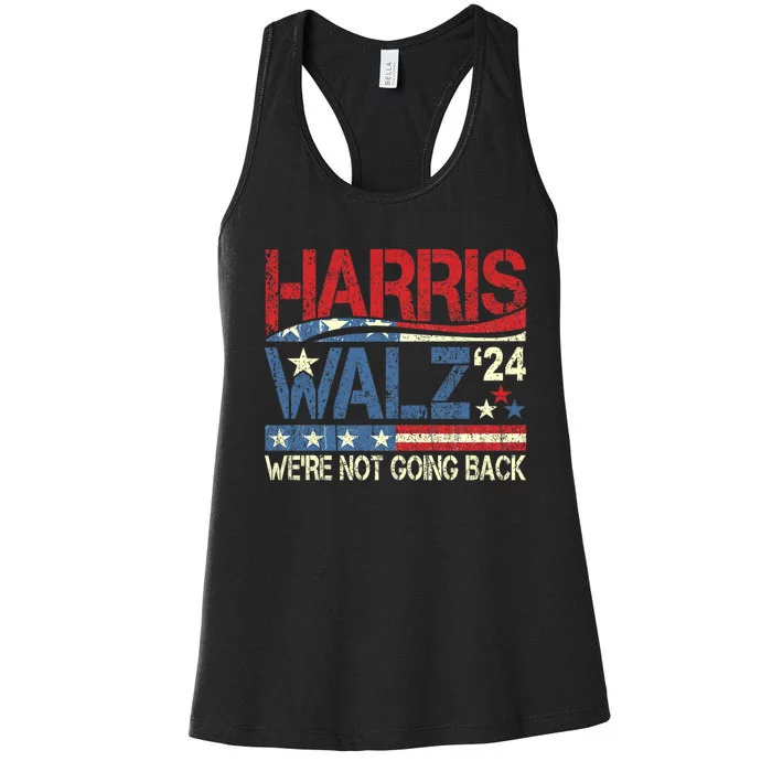 Harris Walz 2024 Kamala Harris 2024 Tim Walz 2024 Usa Flag Women's Racerback Tank