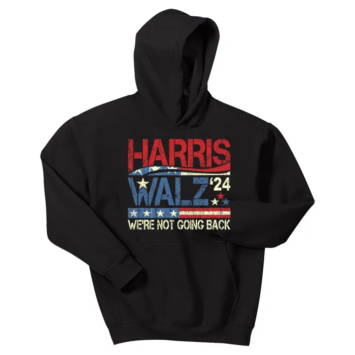 Harris Walz 2024 Kamala Harris 2024 Tim Walz 2024 Usa Flag Kids Hoodie