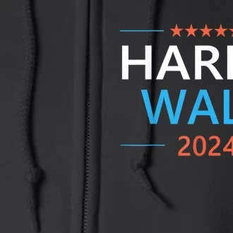 Harris Walz 2024 For President Patriotic Kamala Democrat Full Zip Hoodie