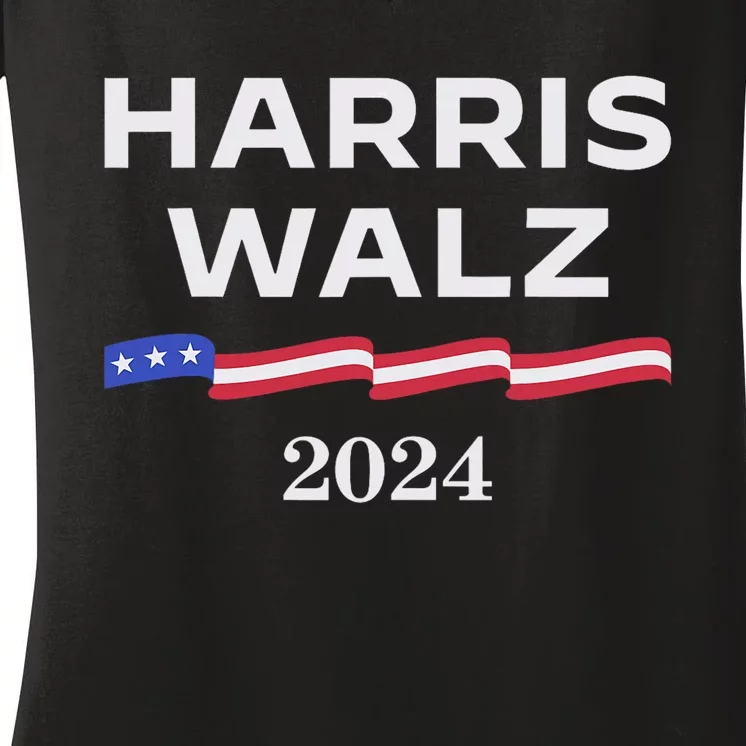 Harris Walz 2024 Election Kamala Harris Tim Waltz 2024 Women's V-Neck T-Shirt