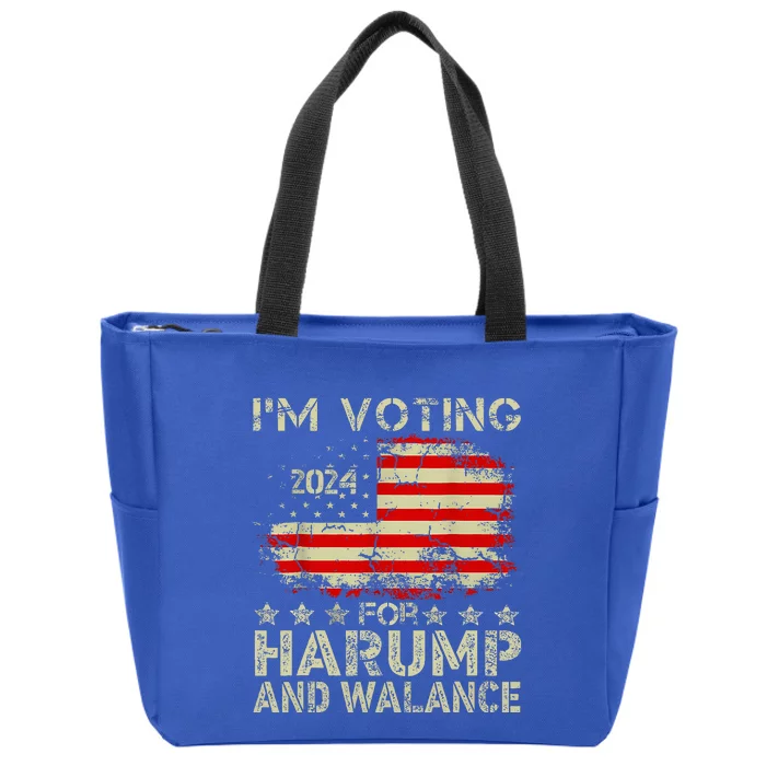 Harump Wallace 2024 Harris Trump Walz Vance Zip Tote Bag