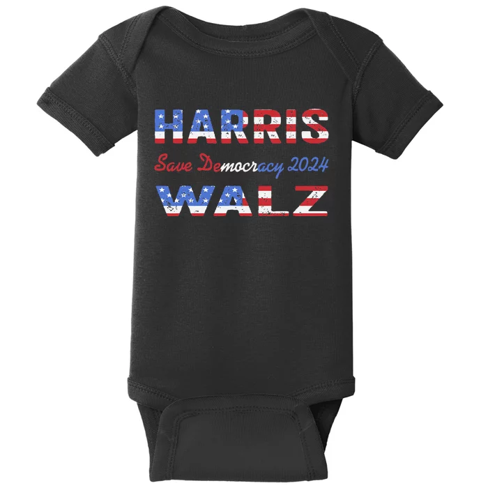 Harris Waltz 2024 We Are Not Going Back Kamala Harris Waltz Baby Bodysuit