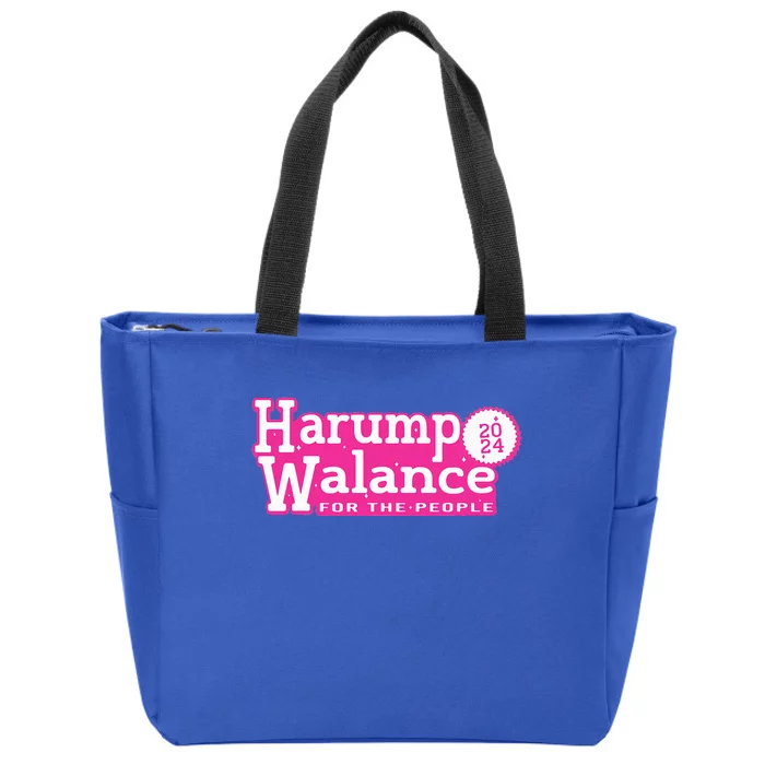 Harump Wallace 2024 Harris Trump Walz Vance Zip Tote Bag