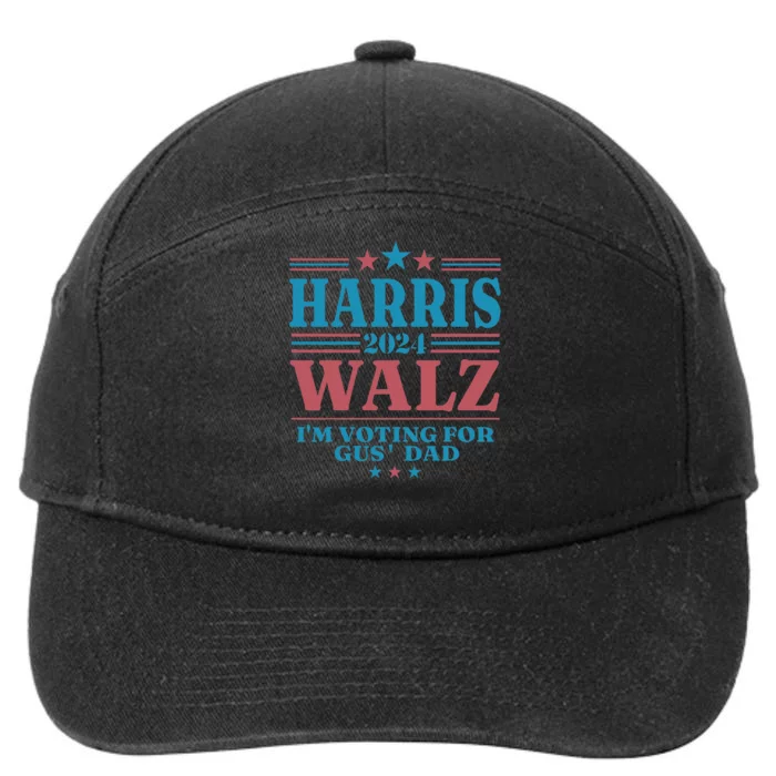 Harris Walz 2024 IM Voting For Gus Dad 7-Panel Snapback Hat