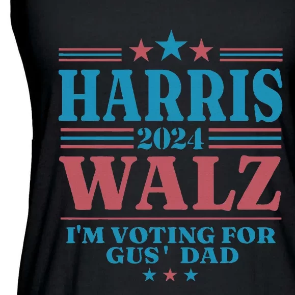 Harris Walz 2024 IM Voting For Gus Dad Ladies Essential Flowy Tank