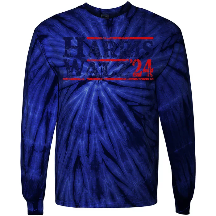 Harris Walz 2024 Election Kamala Harris Tim Waltz 2024 Gift Tie-Dye Long Sleeve Shirt