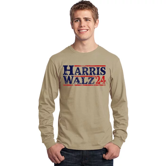 Harris Walz 2024 Election Kamala Harris Tim Waltz 2024 Gift Tall Long Sleeve T-Shirt