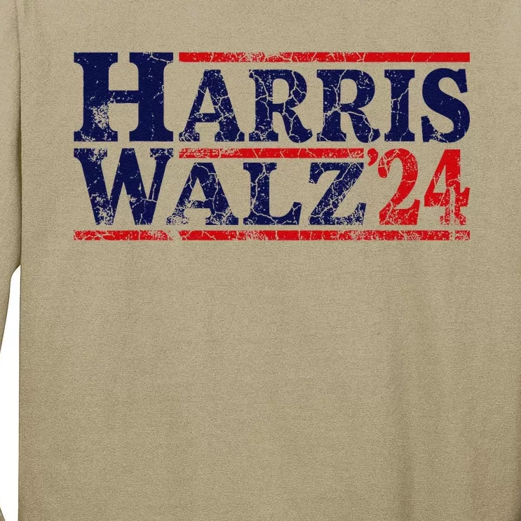 Harris Walz 2024 Election Kamala Harris Tim Waltz 2024 Gift Tall Long Sleeve T-Shirt