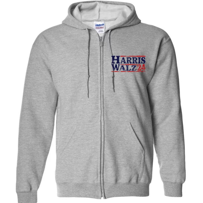 Harris Walz 2024 Election Kamala Harris Tim Waltz 2024 Gift Full Zip Hoodie