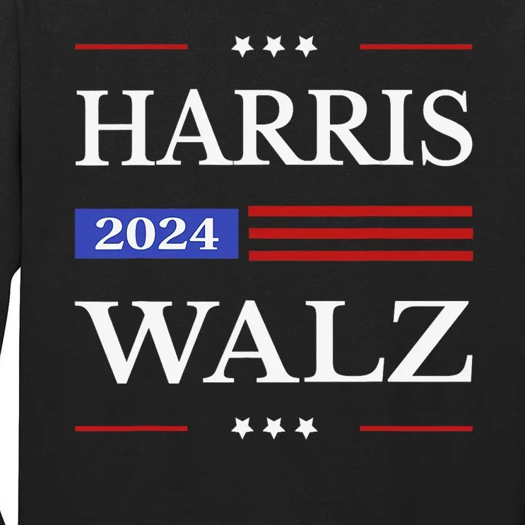 Harris Walz 2024 Kamala Harris 2024 Tim Walz 2024 Usa Fla Tall Long Sleeve T-Shirt