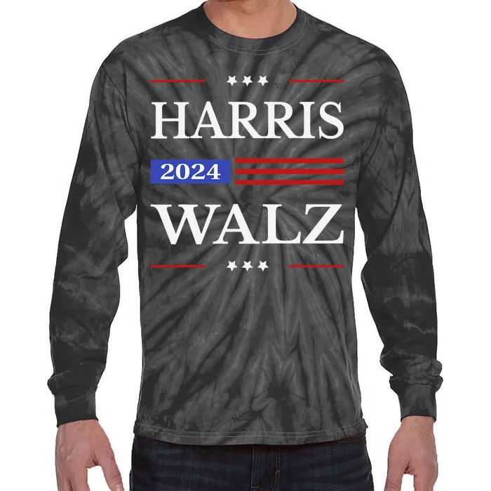 Harris Walz 2024 Kamala Harris 2024 Tim Walz 2024 Usa Fla Tie-Dye Long Sleeve Shirt