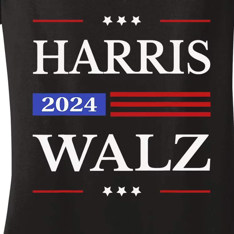 Harris Walz 2024 Kamala Harris 2024 Tim Walz 2024 Usa Fla Women's V-Neck T-Shirt