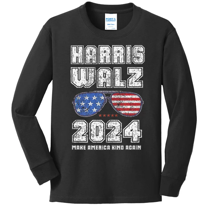 Harris Walz 2024 Make America Kind Again Harris Waltz Premium Kids Long Sleeve Shirt