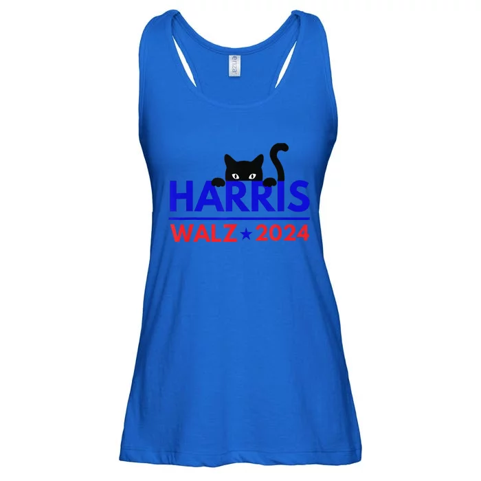 Harris Walz 2024 Funny Cat Election Kamala Harris Tim Waltz Gift Ladies Essential Flowy Tank