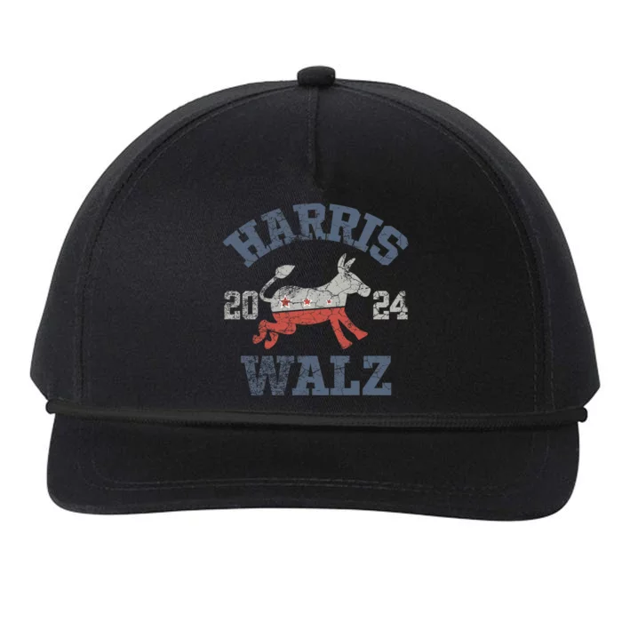 Harris Waltz 2024 Election Kamala Harris Tim Waltz 2024 Snapback Five-Panel Rope Hat