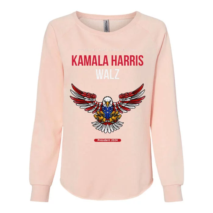 Harris Walz 2024 Retro Eagle Faded Stripes Harris Waltz 2024 Womens California Wash Sweatshirt