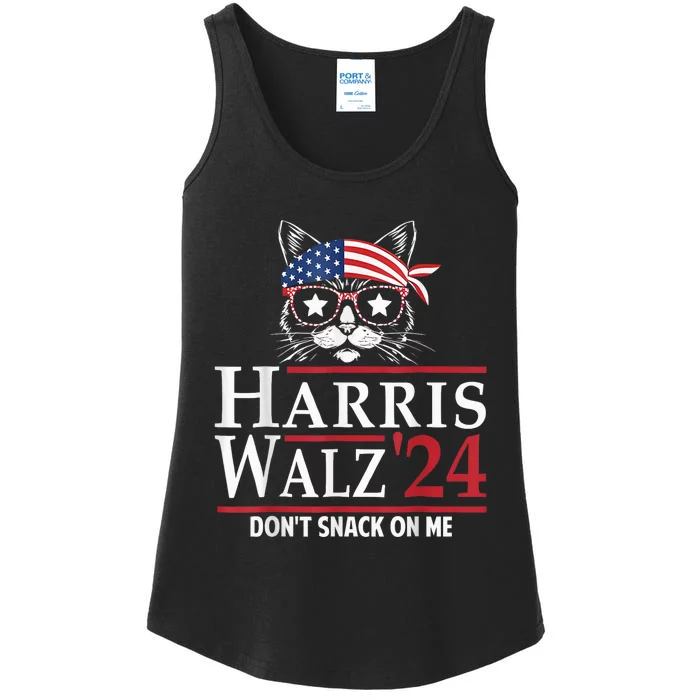 Harris Walz 2024 DonT Snack On Me Funny Cats Ladies Essential Tank