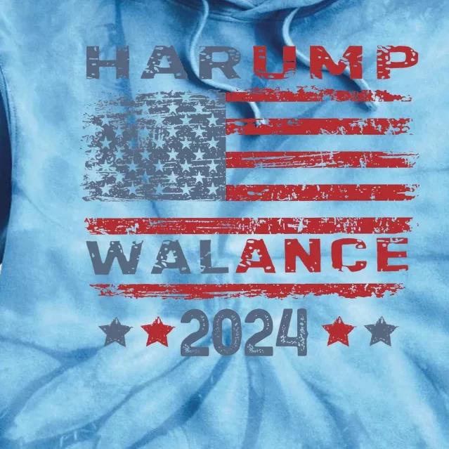 Harump Wallace 2024 Harris Trump Walz Vance Tie Dye Hoodie